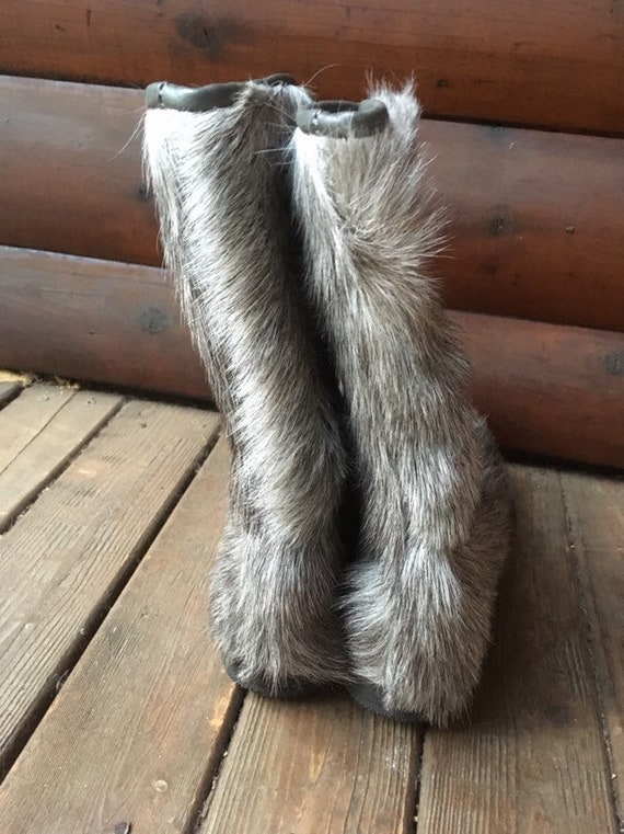 SALE Italian fur boots 7 made in Italy real fur g… - image 7