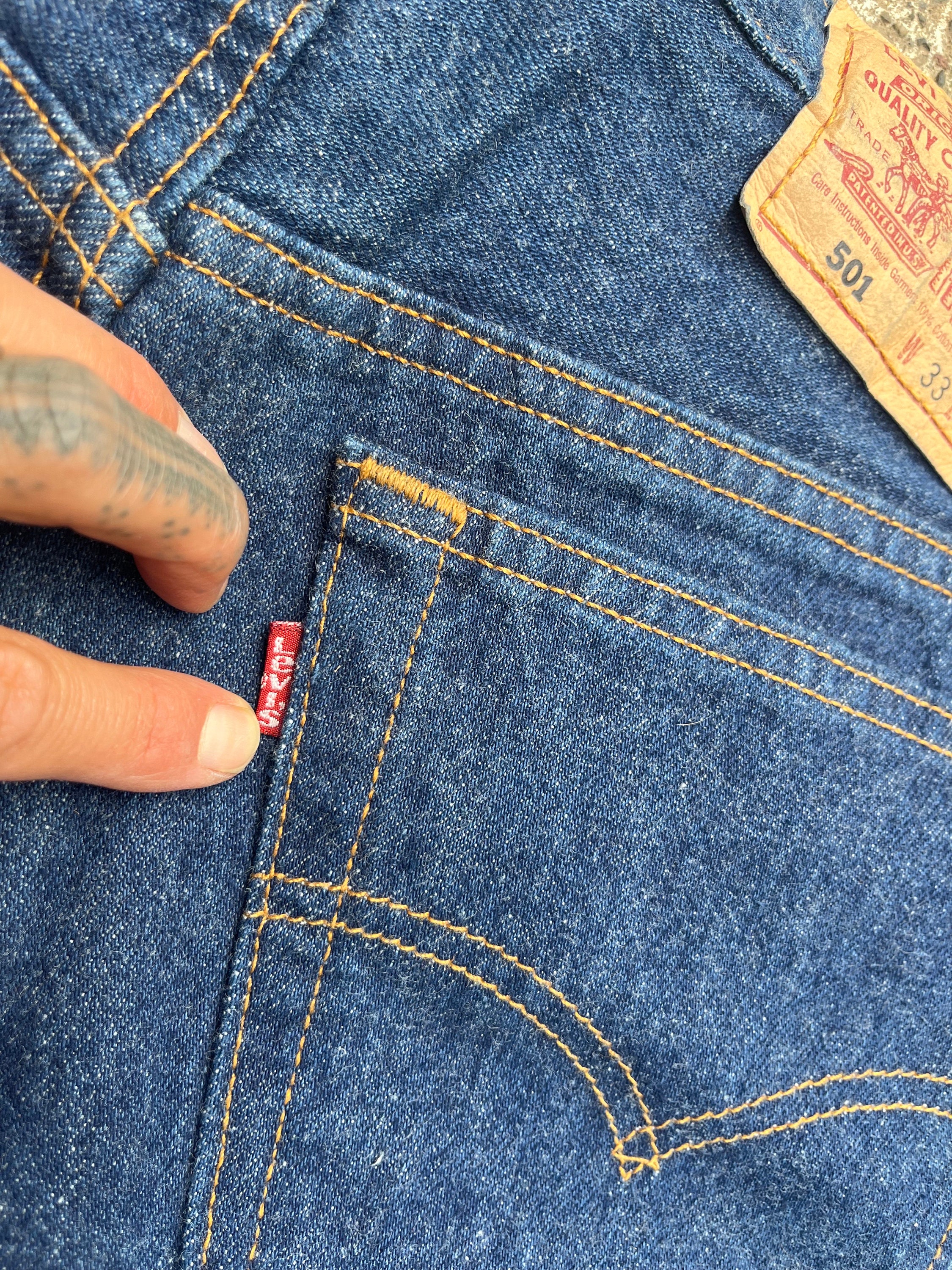 33x32 Levis 501 Jeans 33 32 34 Levi's 501s Dark Indigo Rinse Blue