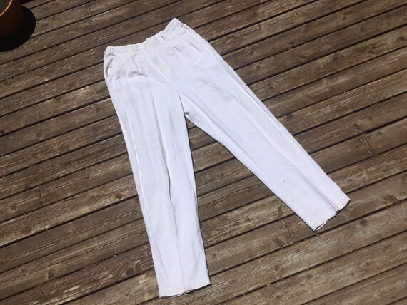 【Italy製】80〜90s linen slacks Vintage Baroni Linen Pants | 80s 90s Italian Wide Leg