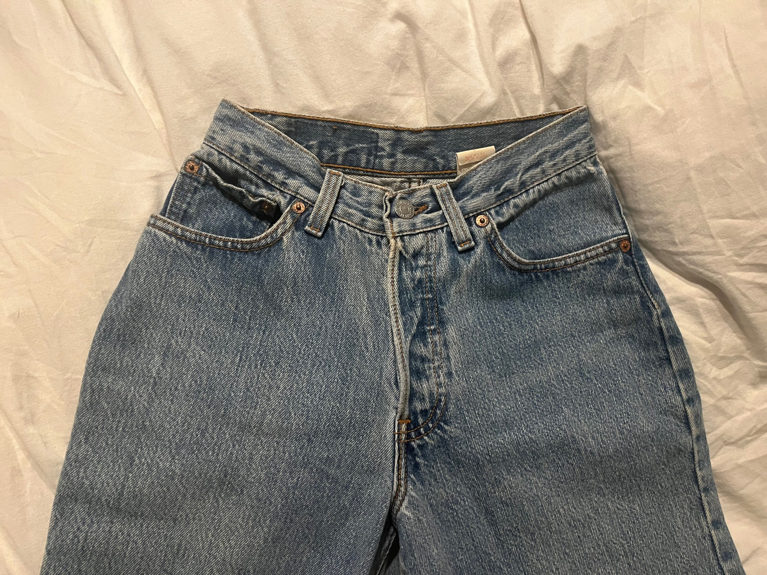 25 26 Levis 501 Jeans 501s Levi's Light Blue 100 Cotton Rigid Denim ...