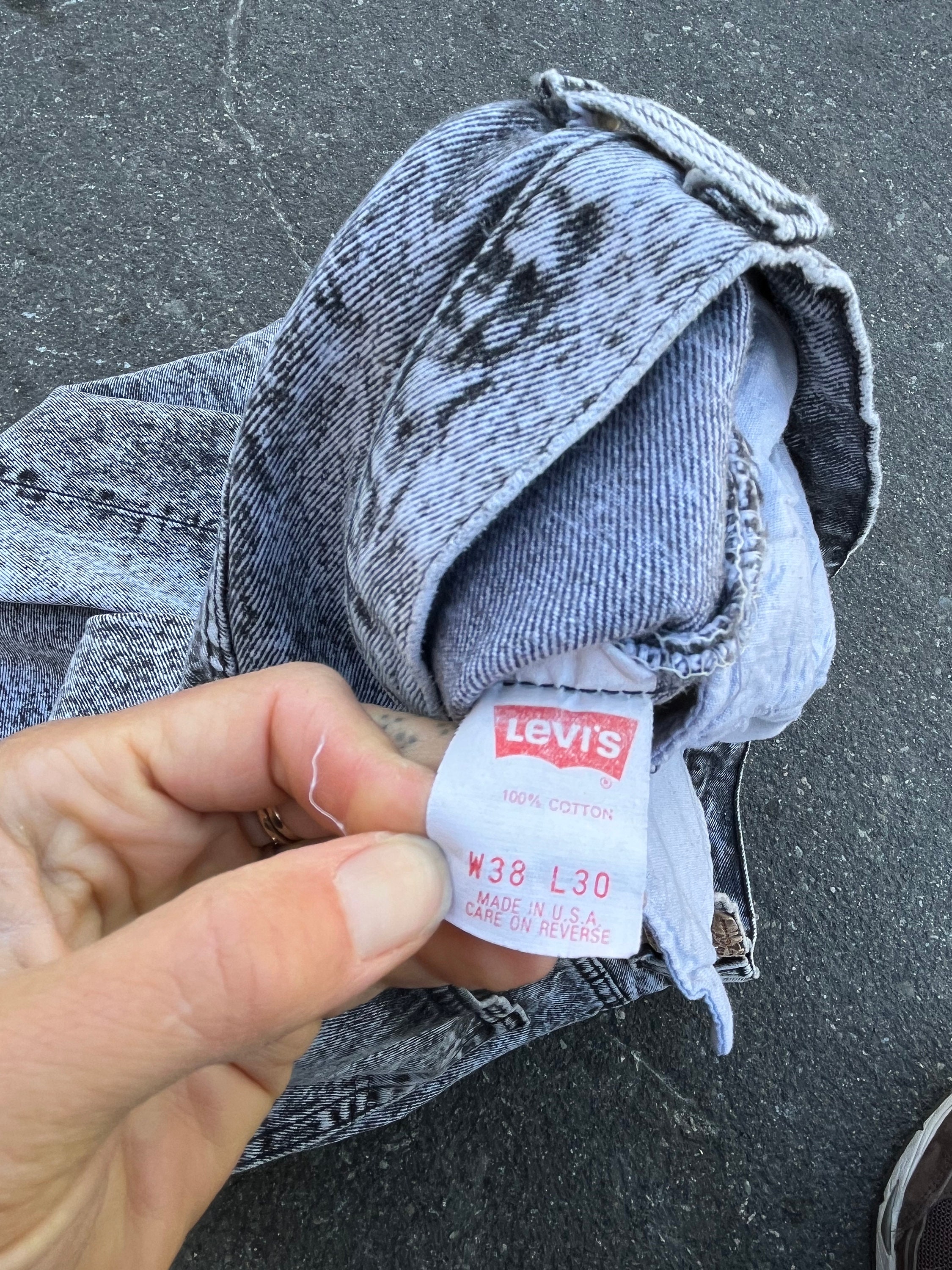 37 USA Levis 501 Jeans Black Acid Wash 35 36 38 37x30 36x30 38x30