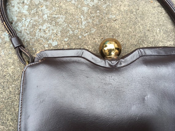 SALE 1960s leather purse mod structured small lea… - image 2