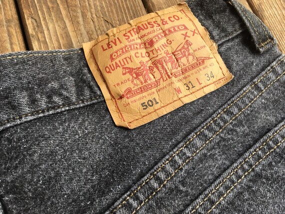 30x33 Levis 501 jeans USA black 30 29 waist long … - image 4