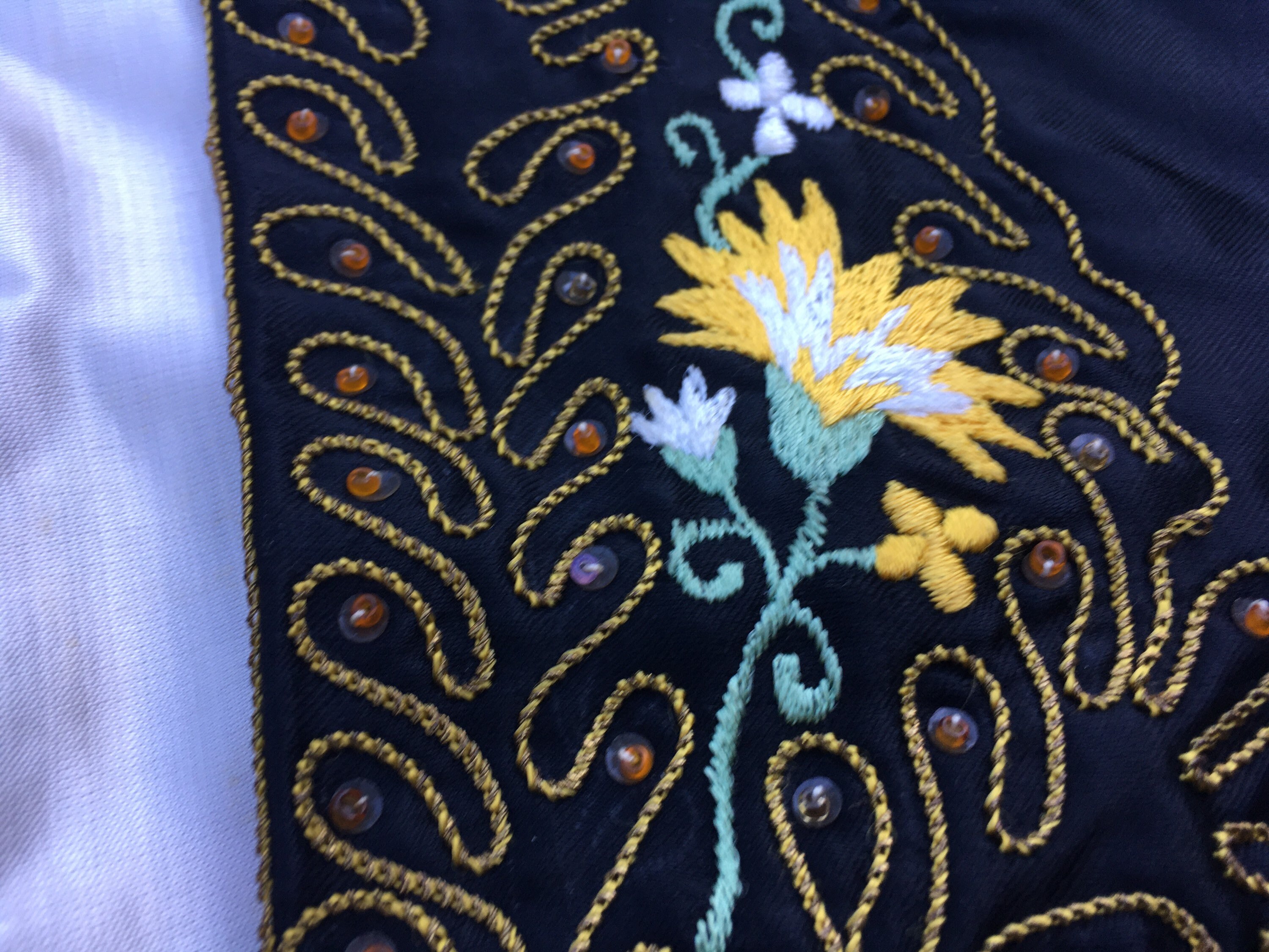 SALE Antique Embroidered Vest Hand Embroidery Satin Floral - Etsy