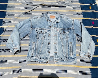 Levi's distressed trucker jacket made in USA