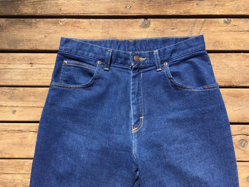 30x31 1970s Jeans High Waist Dark Blue Indigo Western Cowboy | Etsy