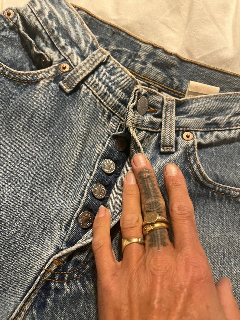 25 26 Levis 501 Jeans 501s Levi's Light Blue 100 Cotton Rigid Denim ...