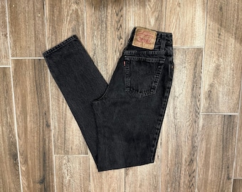 SALE 27 Levi’s 501 jeans Levis black 25 26 17501 501s vintage 3 5 7 80s 90s 1980s 1990s rigid 100 cotton denim high waist tapered straight
