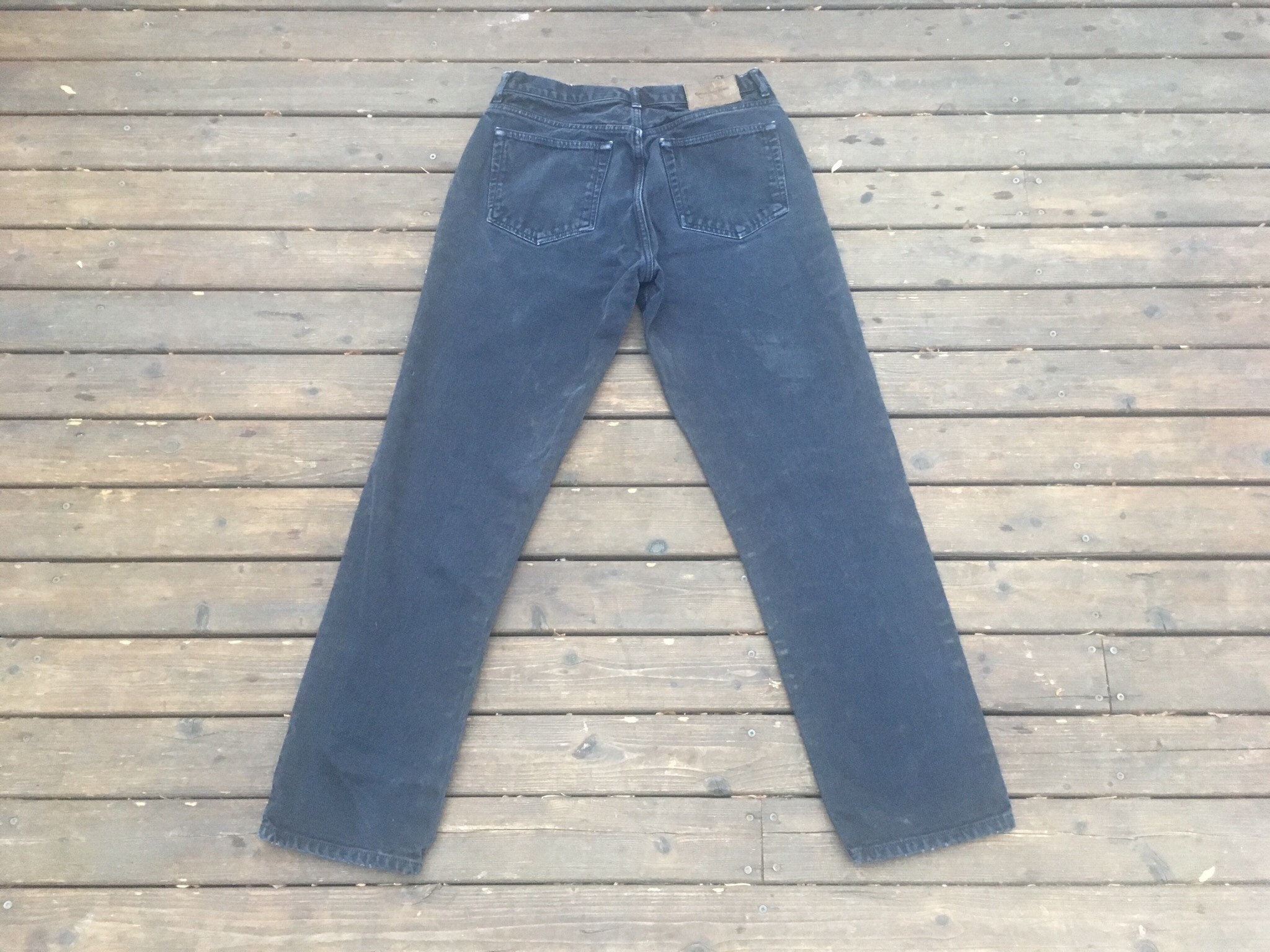 30x31 90s Calvin Klein button fly jeans black straight leg Etsy