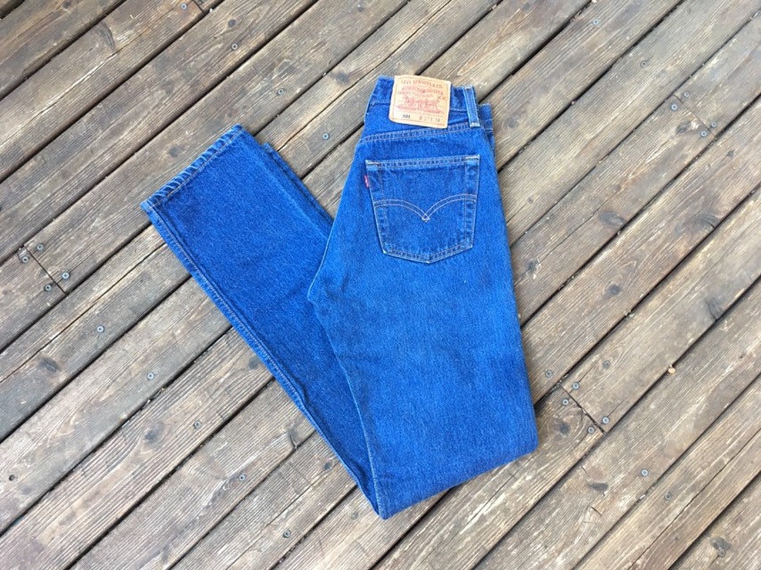 27 Levis 501 Jeans USA Medium Dark Blue Jeans Made in America Etsy
