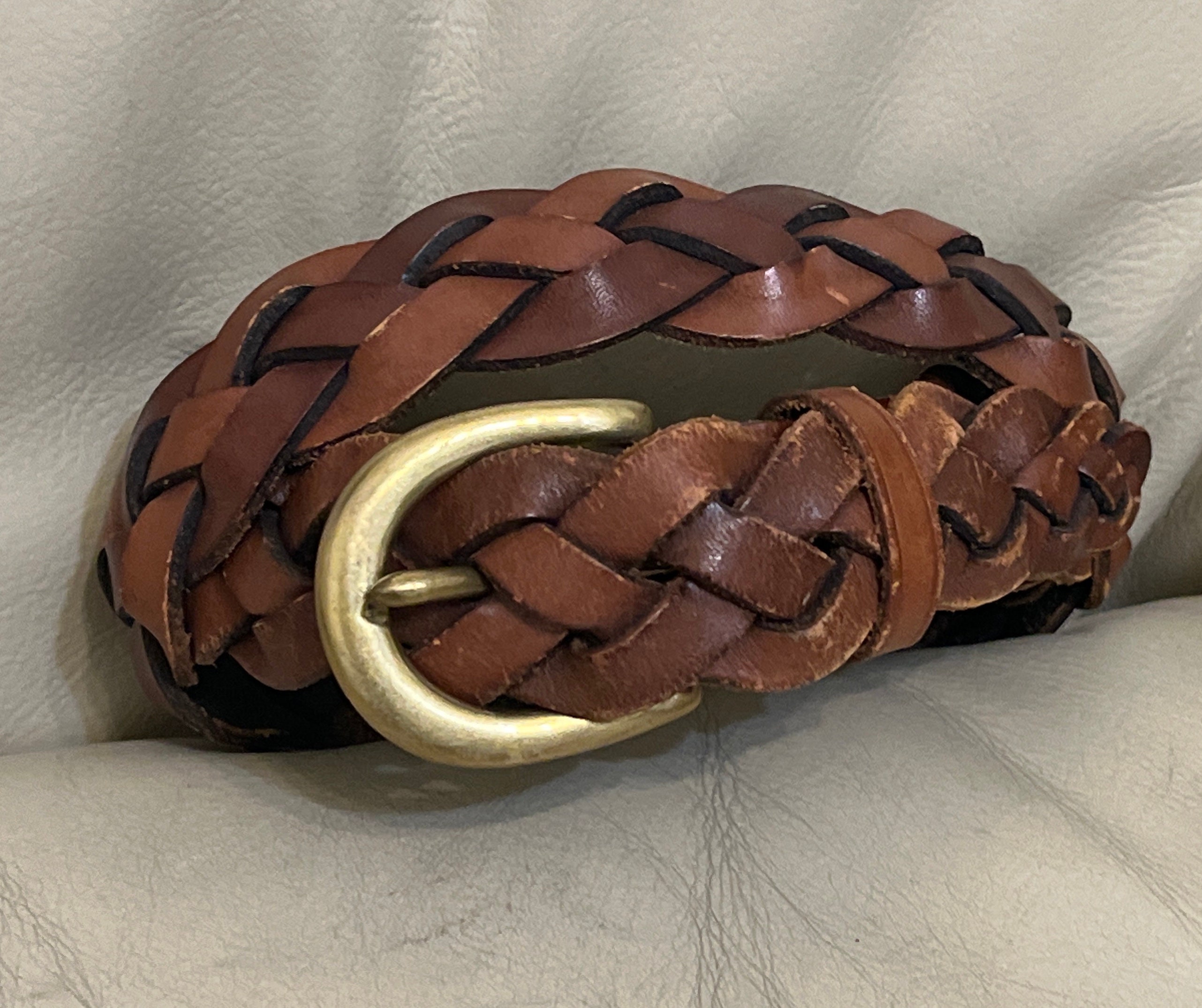 COACH Women\'s Brown British Tan Braided Leather Belt Large coach braided belt products for sale | eBay main image 2
