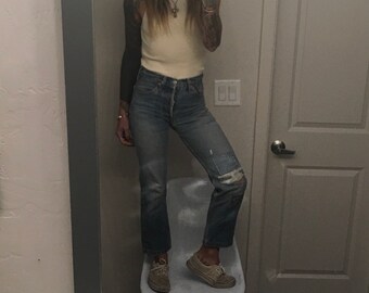 Sale XS Levis 501 Jeans Distressed Patches Repairs 23 24 00 0 1 2