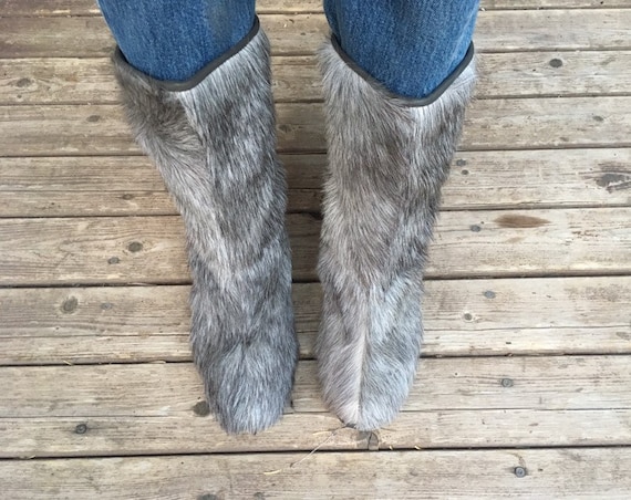 SALE Italian fur boots 7 made in Italy real fur g… - image 1