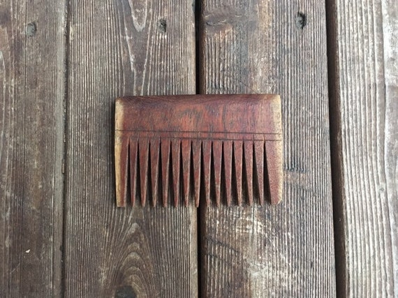 Hand Carved Wooden Comb Wide Tooth Indian Made in India Adivasi