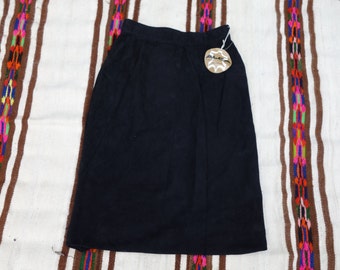 High waist leather skirt black nubuck genuine leather pencil skirt / fitted / size small to medium / 0 2 4 6 8 25" waist / buttery soft