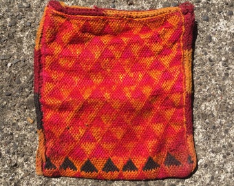 SALE Banjara embroidered bag India Matura Indian embroidery tribal gypsy nomad nomadic geometric small tiny jewelry storage cloth cotton