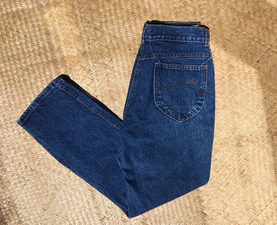 30 High waist mom jeans Chic made in USA mid blue M L size | Etsy