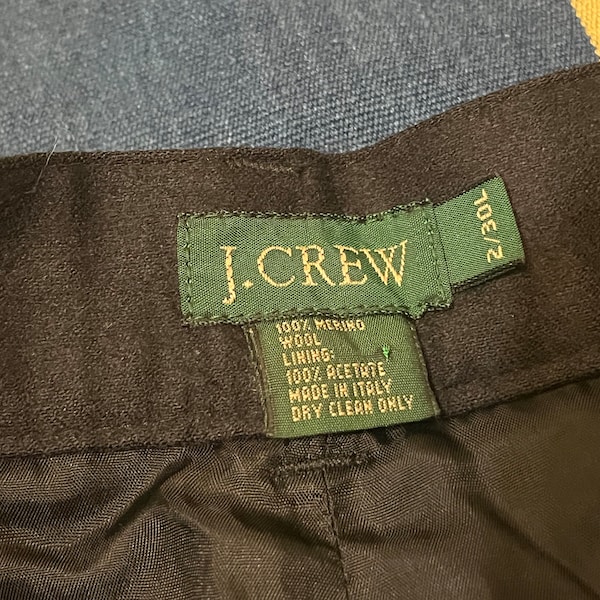 90s J Crew made in Italy wool pants 2 high waist wide leg pleated lined lining Jcrew 1990s 80s 1980s menswear inspired 23 24 xs xxs 2xs 0 00