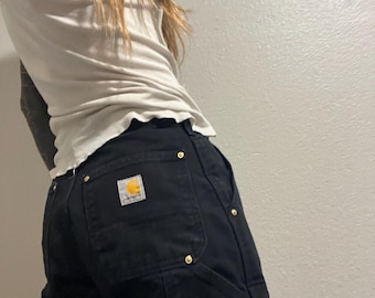Carhartt 28x30 double knee pants made in USA black 25 26 27 vtg vintage distressed canvas duck workwear carpenter carhartts jeans xs S