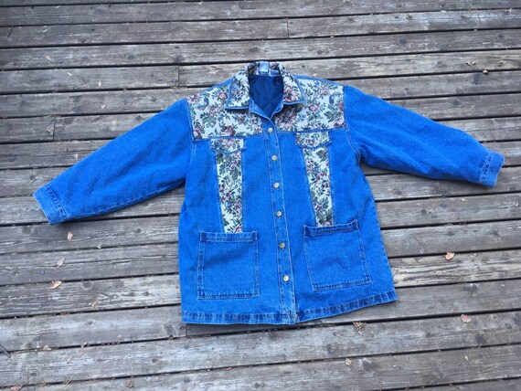 Quilted denim chore coat jean jacket warm heavy th