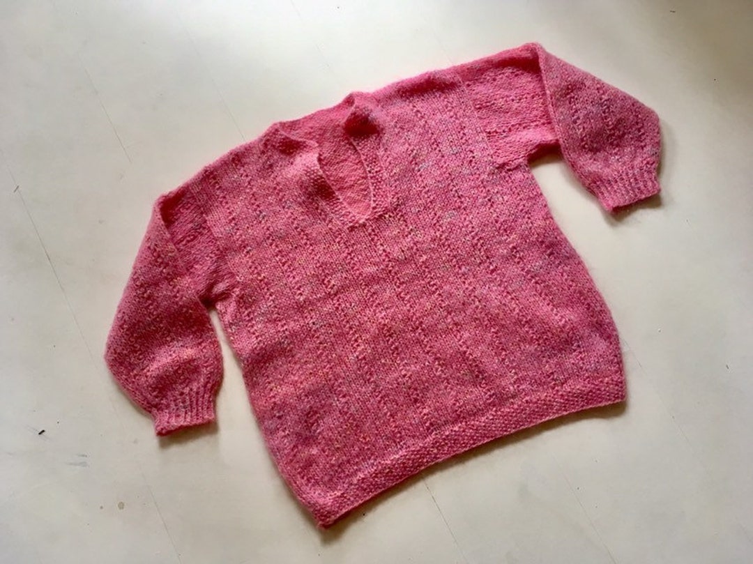 SALE Handknit Mohair Sweater M L Medium to Large Pullover SALE Handknit Mohair Sweater M L Medium to Large Pullover