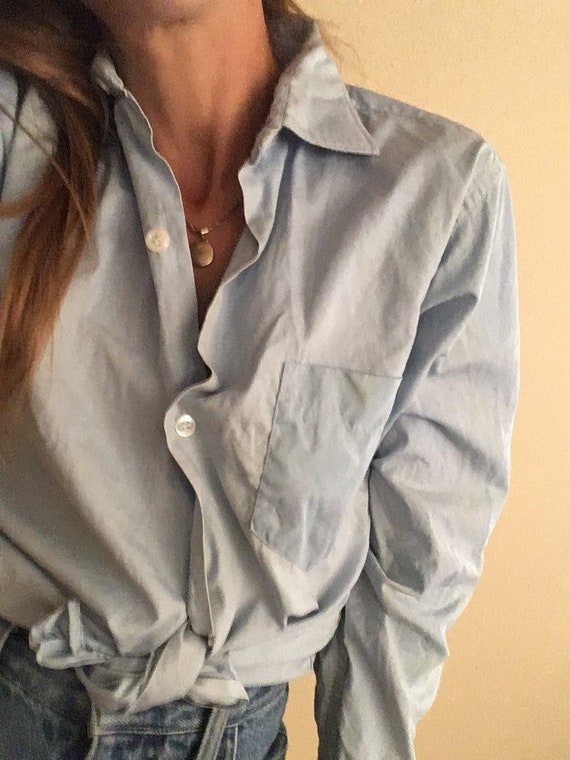 SALE 1950s Chambray Shirt XS XXS 2XS Extra Small 50s 60s SALE 1950s Chambray Shirt XS XXS 2XS Extra Small 50s 60s