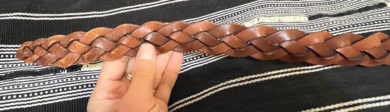 26 LL Bean woven leather belt XS wide 1970s brown… - image 5