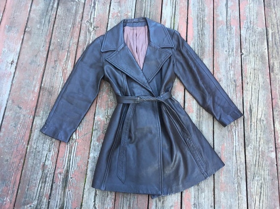 1970s Penny Lane coat jacket leather New England S