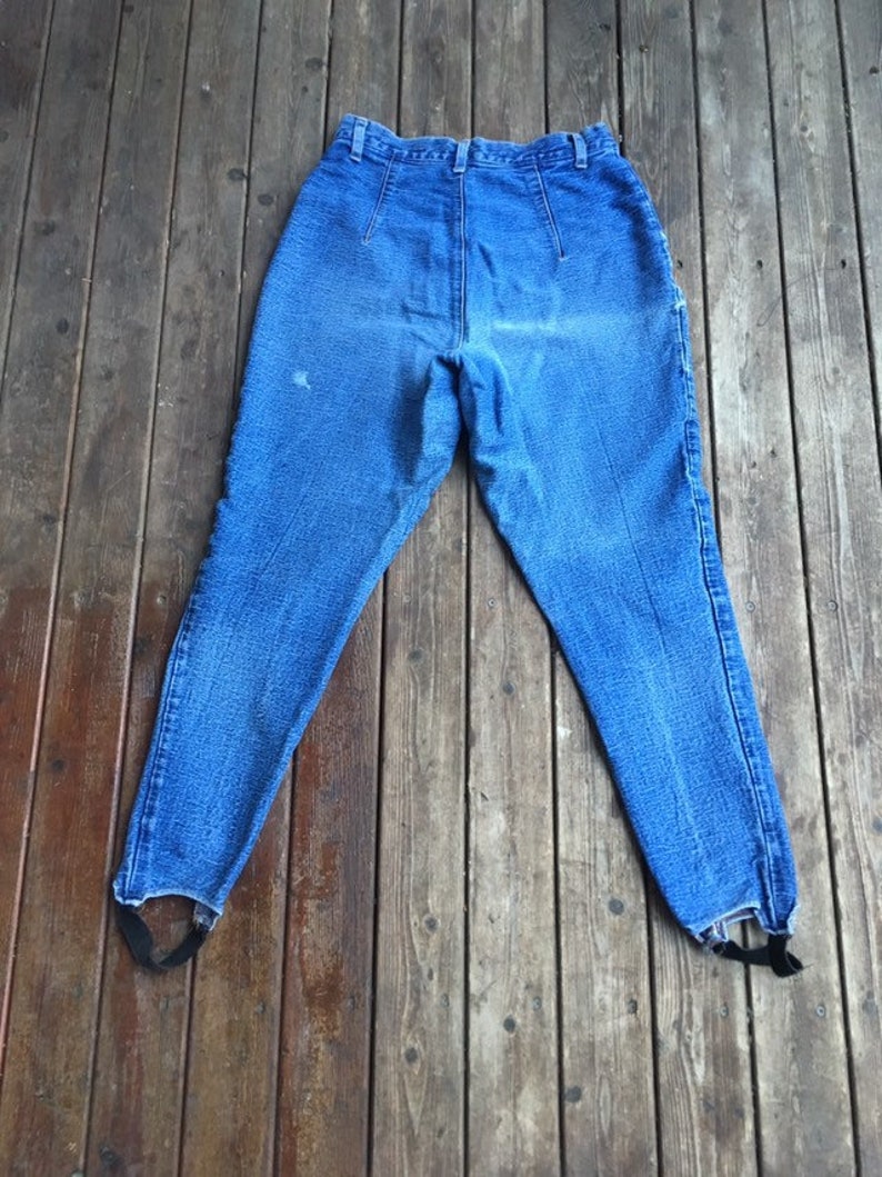29/30 High Waist Stirrup Jeans 80s 1980s Acid Wash Washed Blue - Etsy
