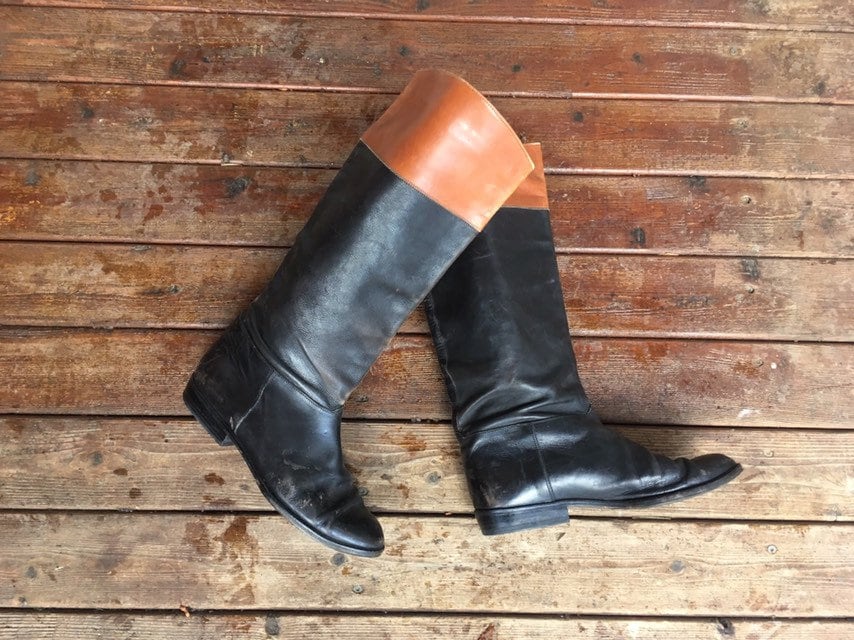 Italian leather riding boots deals