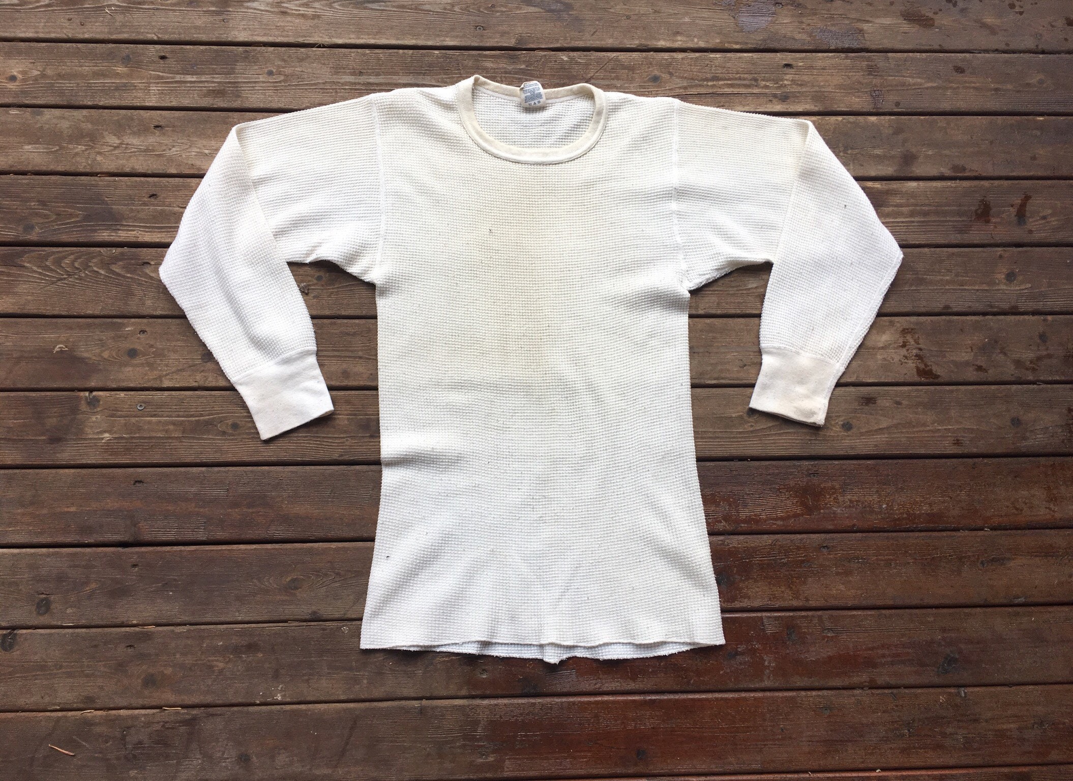 トップス LYFT CUT-OFF VINTAGE THERMAL LONG Tee Cut-Off Vintage thermal Long T-Shirt - Ivory – LÝFT