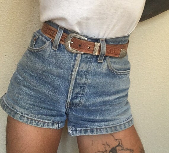 36 tooled leather belt