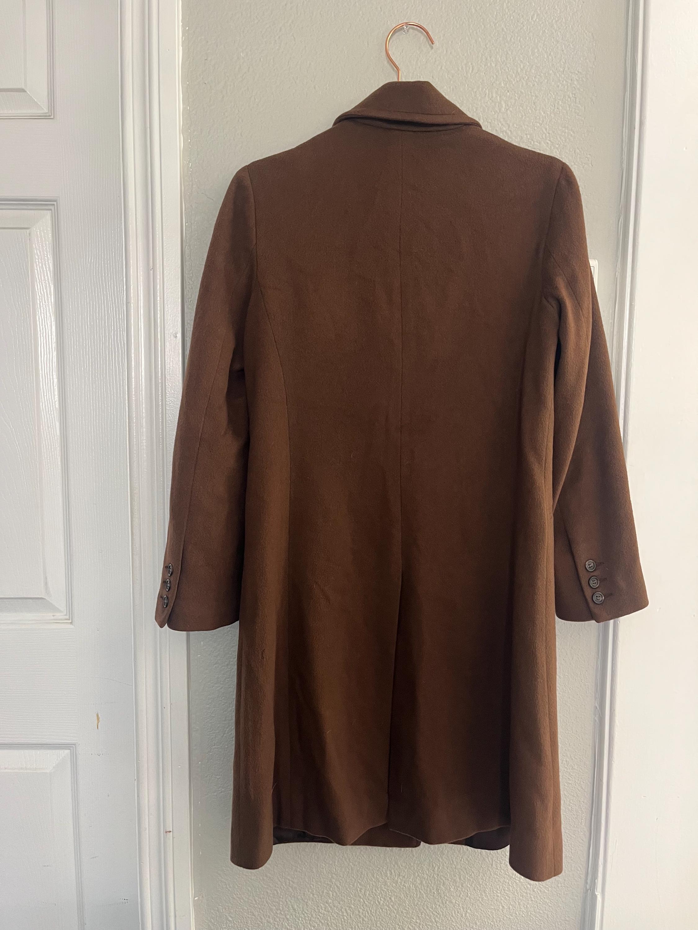 Barney's New York 100 Cashmere Coat XS 90s 1990s Barneys NY Dark