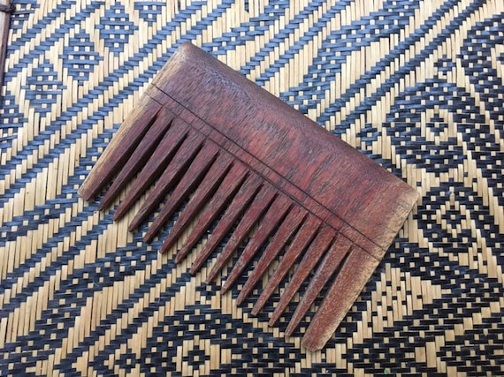 Hand Carved Wooden Comb Wide Tooth Indian Made in India Adivasi