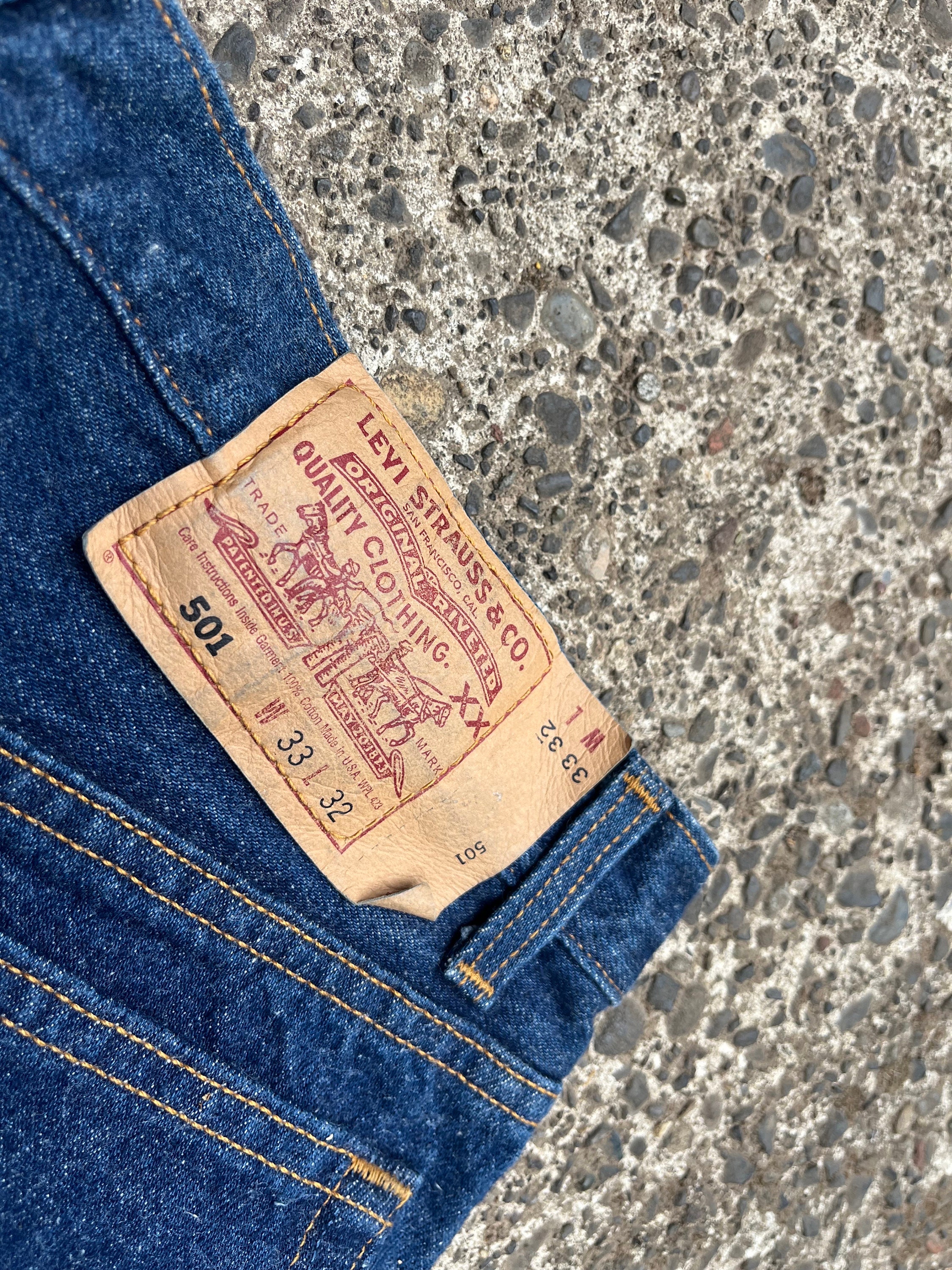 33x32 Levis 501 Jeans 33 32 34 Levi's 501s Dark Indigo Rinse Blue