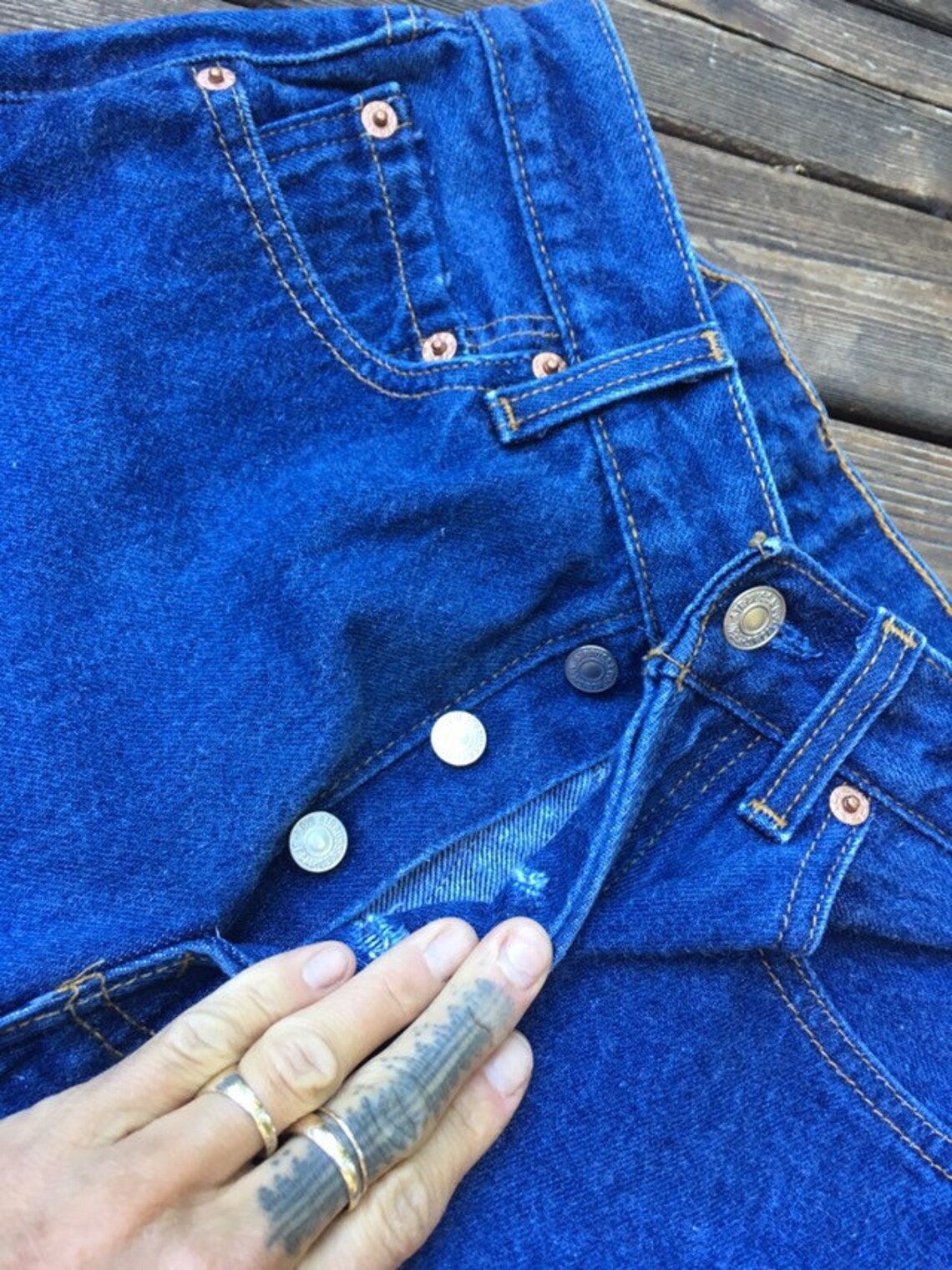 27 Levis 501 Jeans USA Medium Dark Blue Jeans Made in America Etsy