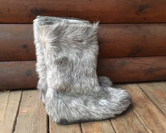 SALE Italian fur boots 7 made in Italy real fur g… - image 8