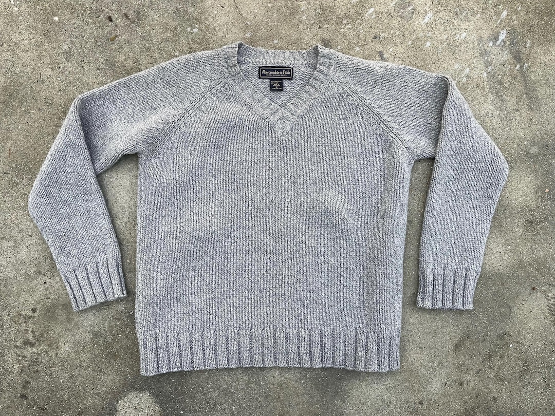 90年代アバクロンビー＆フィッチウールセーター、厚手Vネック