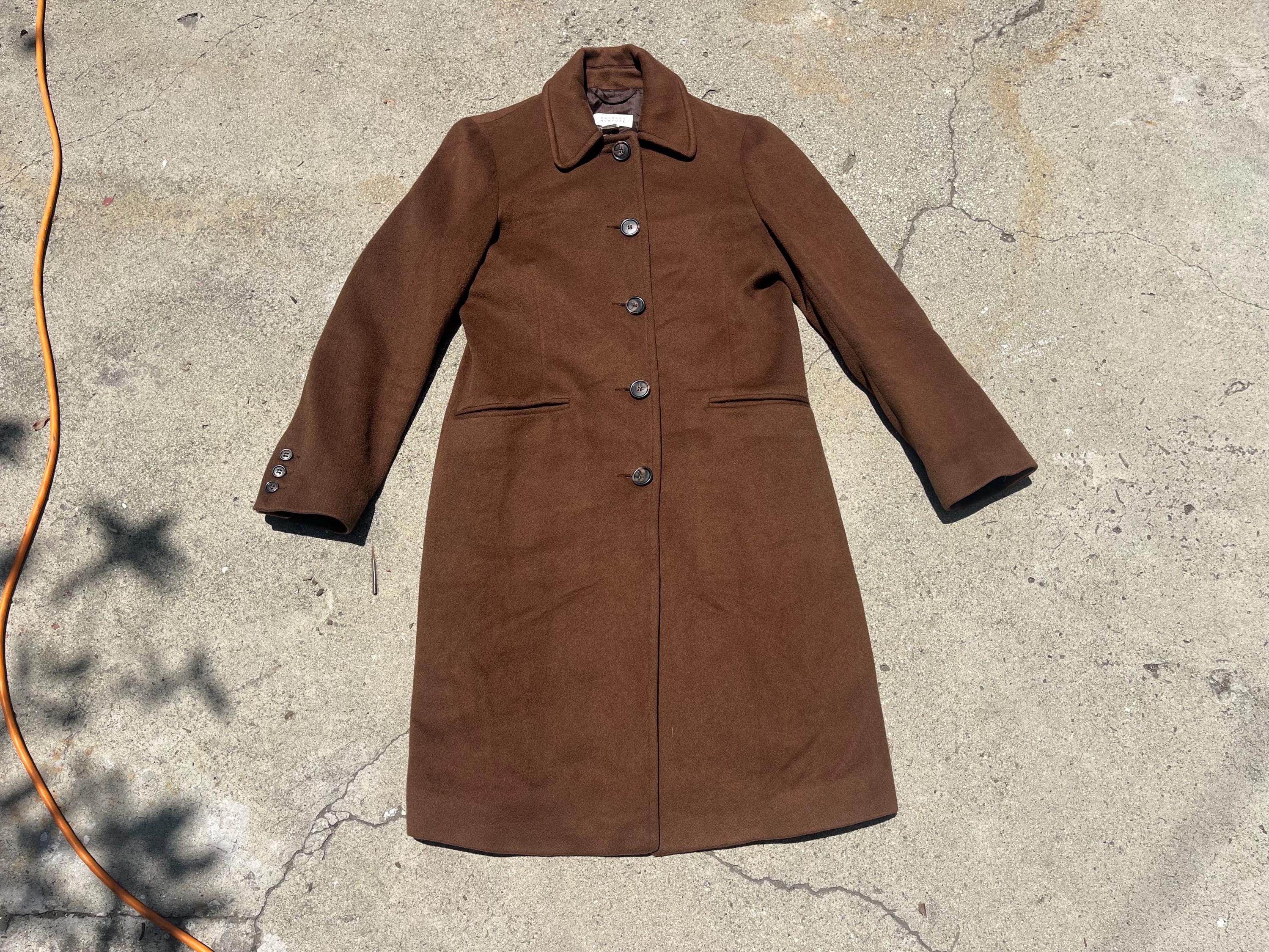 Barney's New York 100 Cashmere Coat XS 90s 1990s Barneys NY Dark