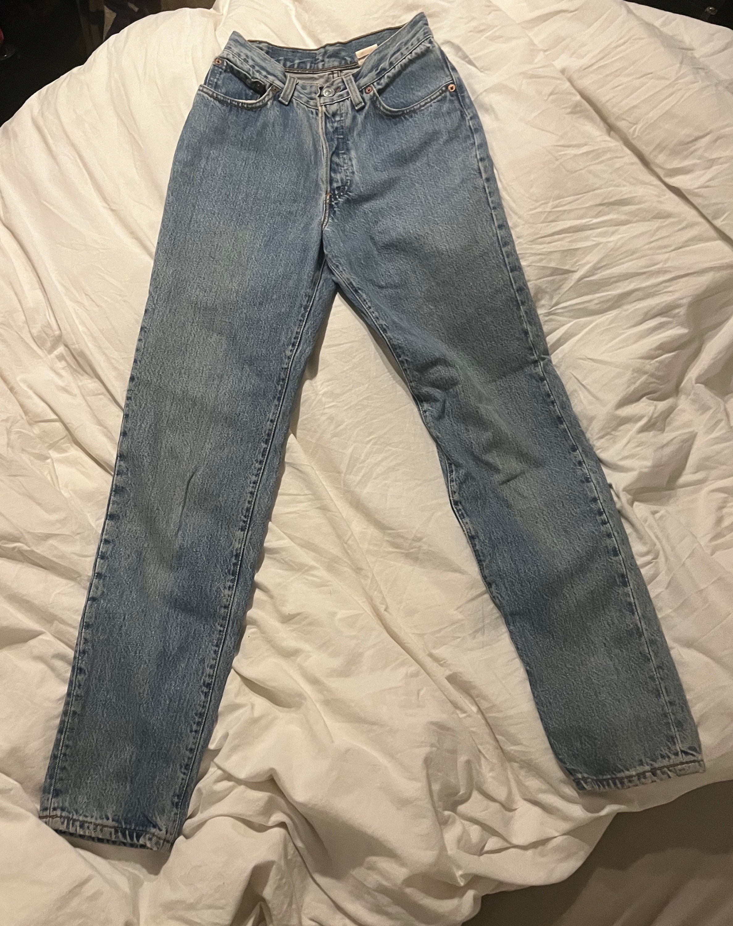 25 26 Levis 501 Jeans 501s Levi's Light Blue 100 Cotton Rigid Denim ...