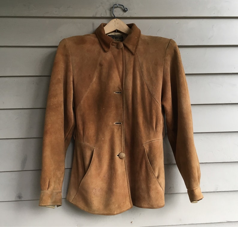 SALE 1930s Leather Jacket Women's Brushed Leather 30s Size | Etsy