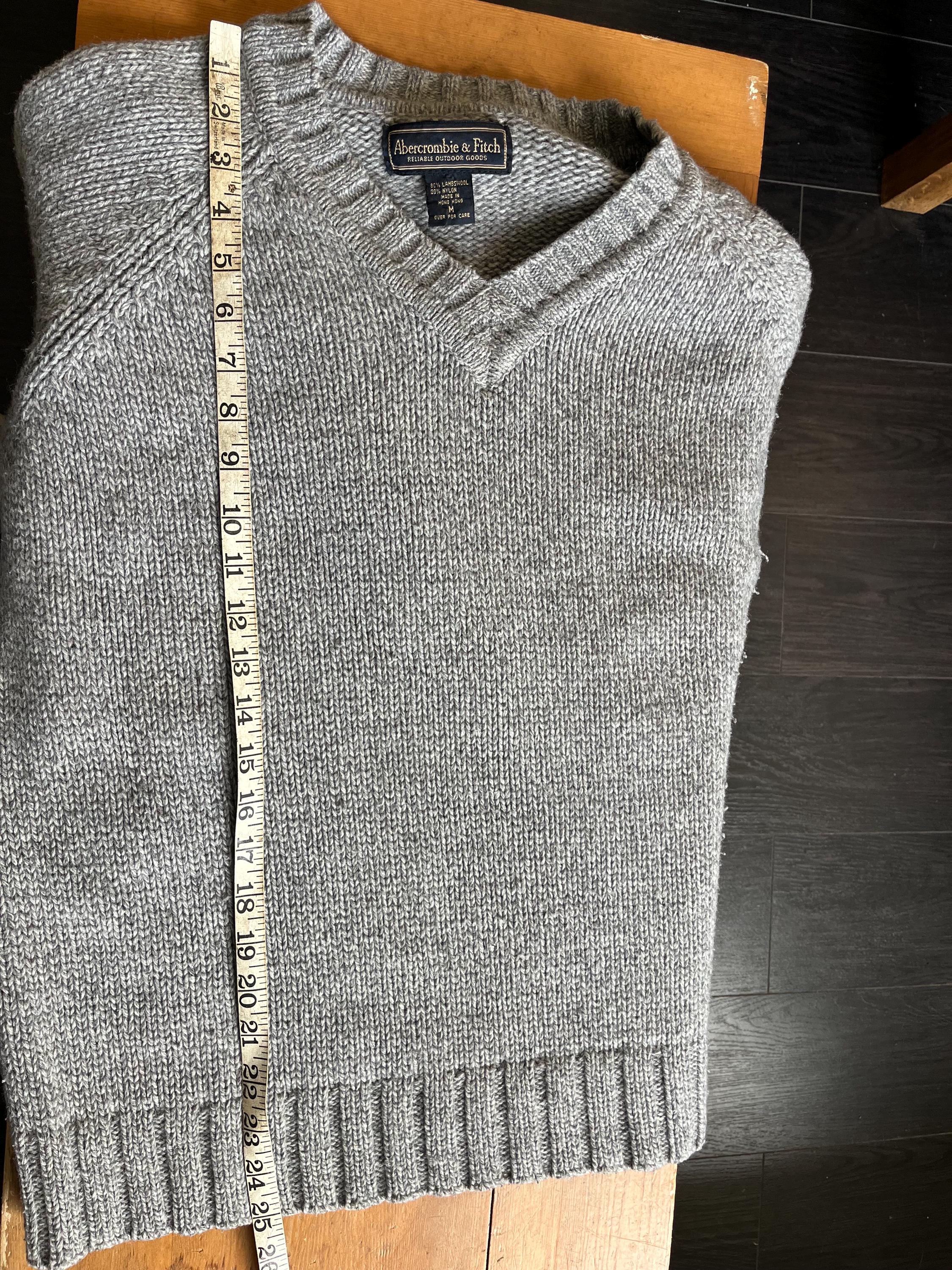 90年代アバクロンビー＆フィッチウールセーター、厚手Vネック