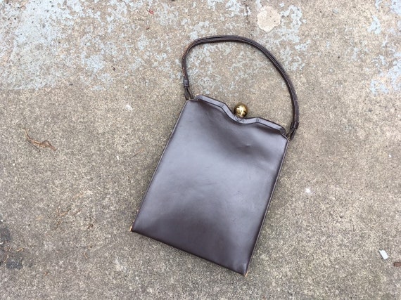 SALE 1960s leather purse mod structured small lea… - image 5