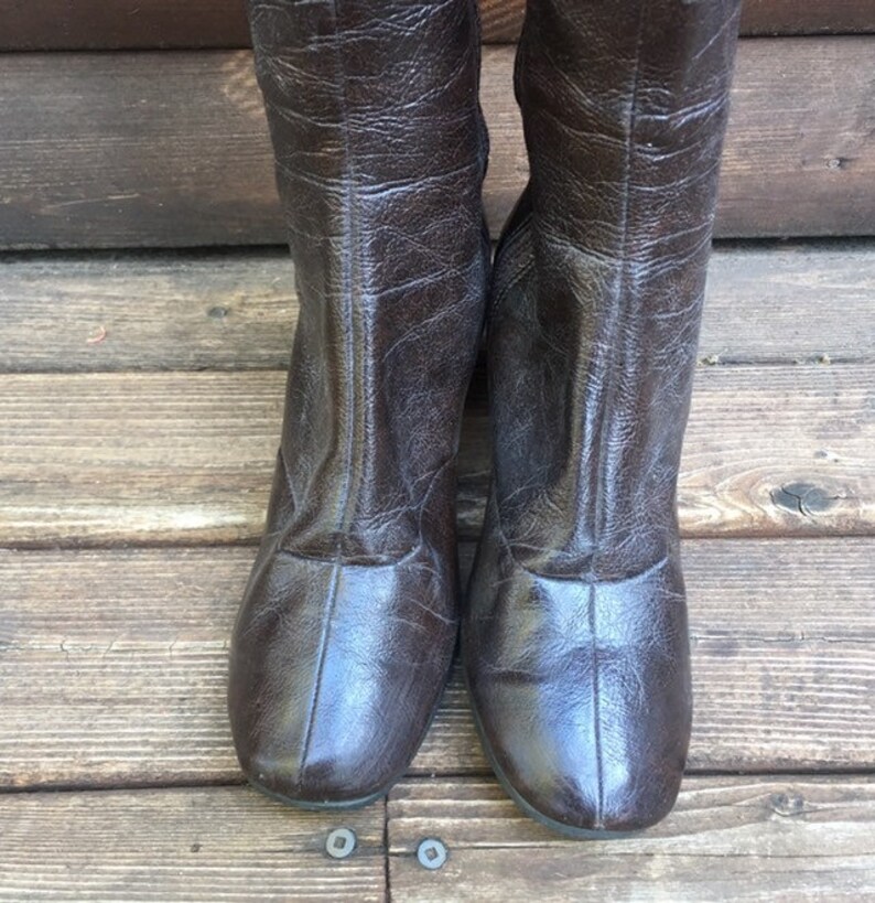 tall stacked heel boots