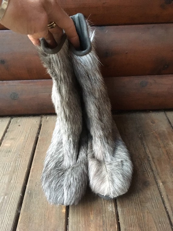 SALE Italian fur boots 7 made in Italy real fur g… - image 5