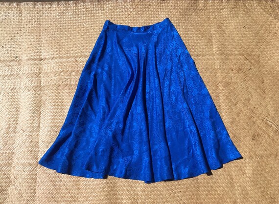 27 Silk High Waist Skirt Bright Blue 100 Pure Silk S M Size Small Medium 25 26 Royal Slip Skirt Bias Cut Minimalist Flowy Midi Long 80s S Etsy UK
