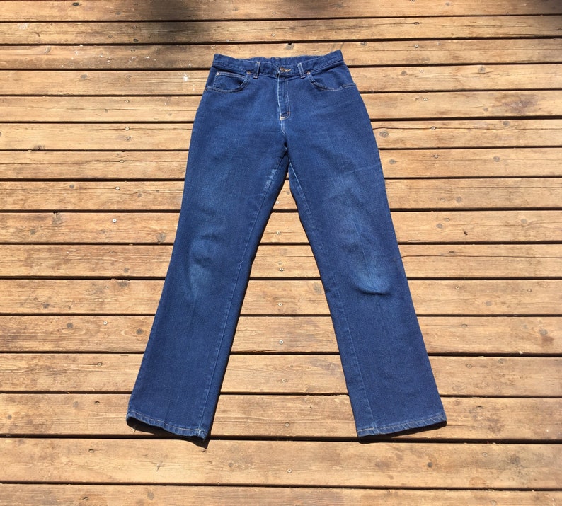 30x31 1970s Jeans High Waist Dark Blue Indigo Western Cowboy - Etsy