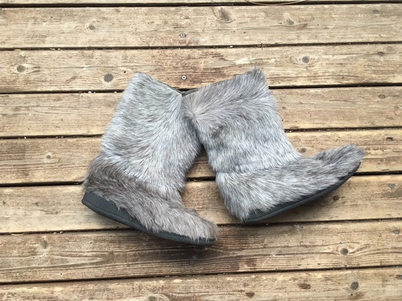 SALE Italian fur boots 7 made in Italy real fur g… - image 2