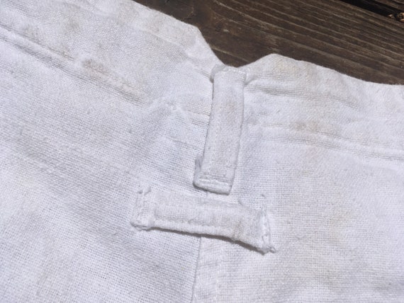30 High Waist White Linen Pants S M Size Small to Medium 80s 90s