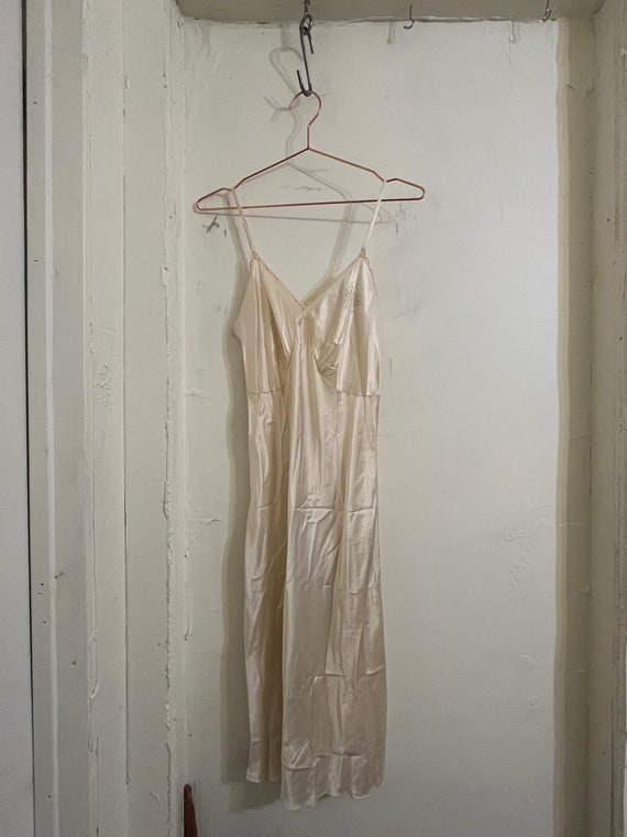 BY IRIS, vintage 1930s Nightgown slip dress, ethereal sheer waffled nylon night dress